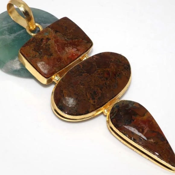 Stick agate gold pendant - Picture 2 of 2